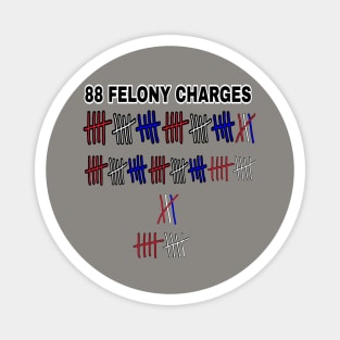 88 FELONY CHARGES - Red, White & Blue - Back Magnet